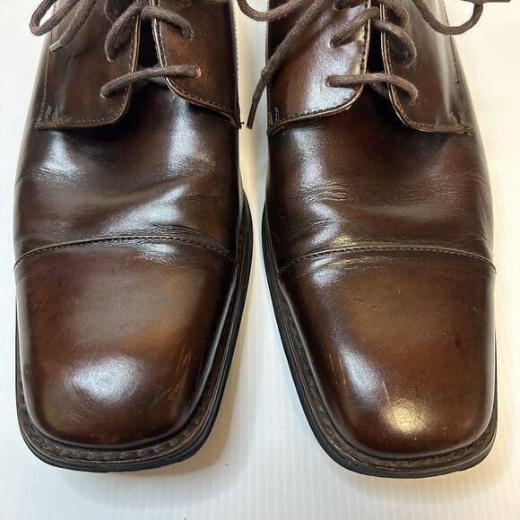 Florshiem Forecast Lace Toe Oxford Cognac Size 9.5M Leather Men’s‎ Dress Shoe - Picture 2 of 10
